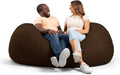 Big Joe Fuf 6Ft Giant Lounger Foam Bean Bag Chair, Oversized Couch with Removable Cover for Kids, Teens, Adults, Cocoa Lenox, Durable Woven Polyester, 6 foot