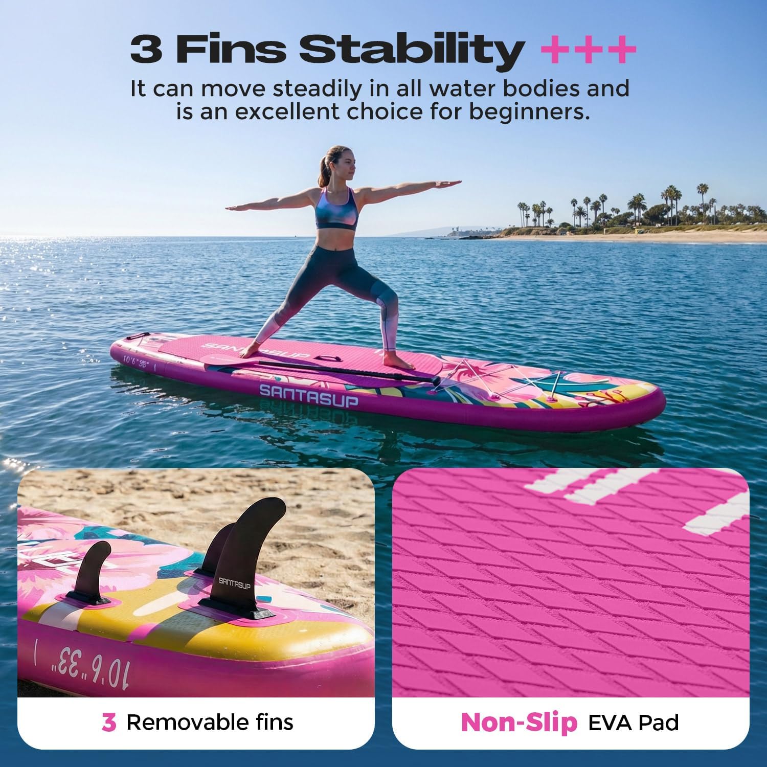 10'6'/11'Wide Inflatable Stand Up Paddle Board for Adults & Youth of All Skill Levels, with Premium SUP Paddleboard Accessories, Anti-Slip EVA Deck