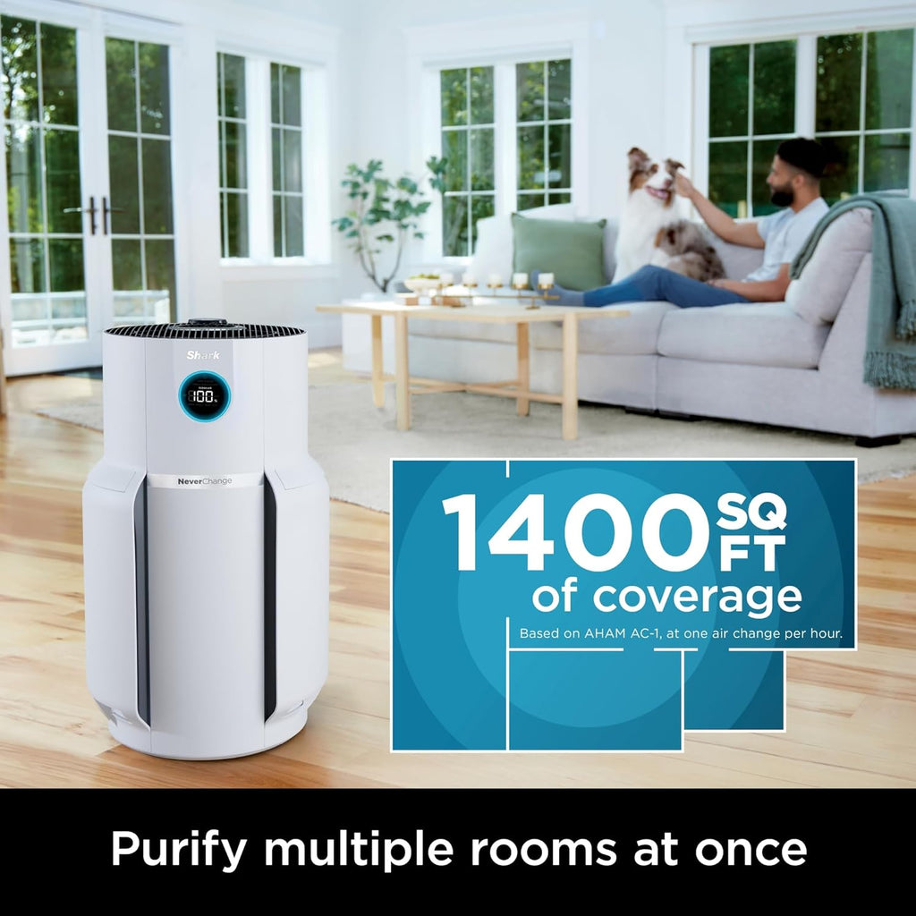 Shark R-HP302 NeverChange Air Purifier MAX 1400 sq.ft. 5-Year Filter Life Odor Neutralizer, White - Certified Refurbished