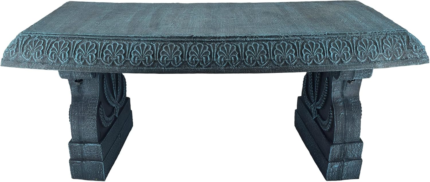 Arcadia Garden Products Outdoor Fiberclay Garden Bench for Patio, Porch, Park, Lightweight and Durable Outside Furniture Decor, Brushed Teal