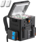 LiTHELi Frozen Pack 12V Car Refrigerator & Portable Electric Cooler, 20L/21QT with 2 U20 Batteries, -4~68℉ Travel Fridge Freezer for Camping, Road Trips, RV, Boat & Beach (Backpack Design)