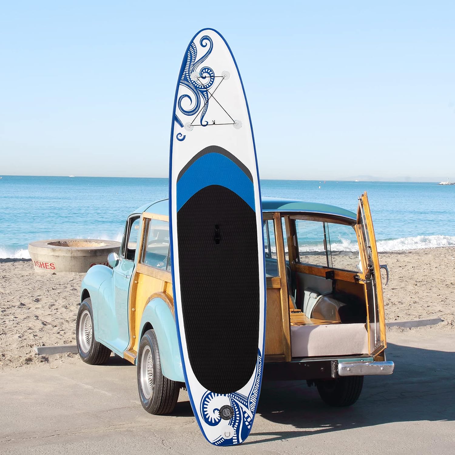 GYMAX Inflatable Stand Up Paddleboard, 6.5' Surfing Boarding with Hand Pump, Adjustable Paddle, Repair Kit, Carrying Bag & Removable Fin, Heavy Duty for Adult Beginner Teenager