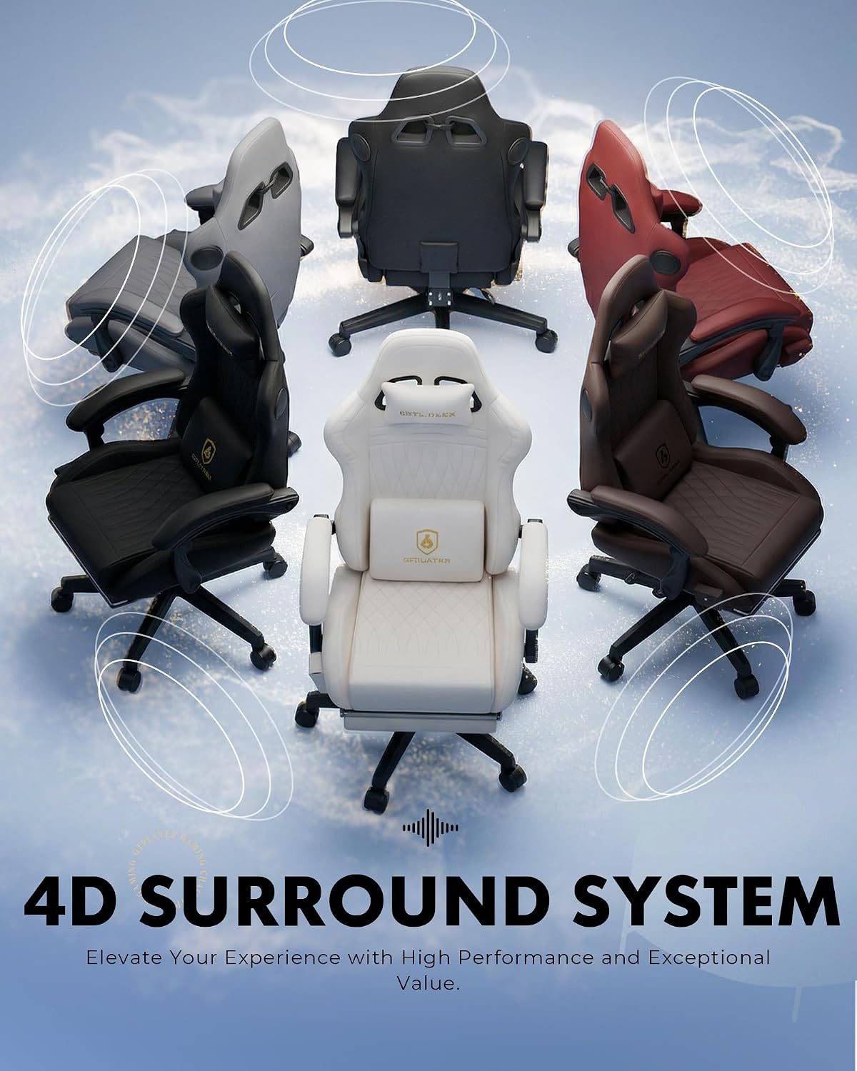 GTPLAYER Gaming Chair for Adults, Ergonomic Video Game Chairs, Footrest & Linkage Armrest, Reclining High Back Silla Gamer with Speakers for Home Office, Ace Pro, Black & Green