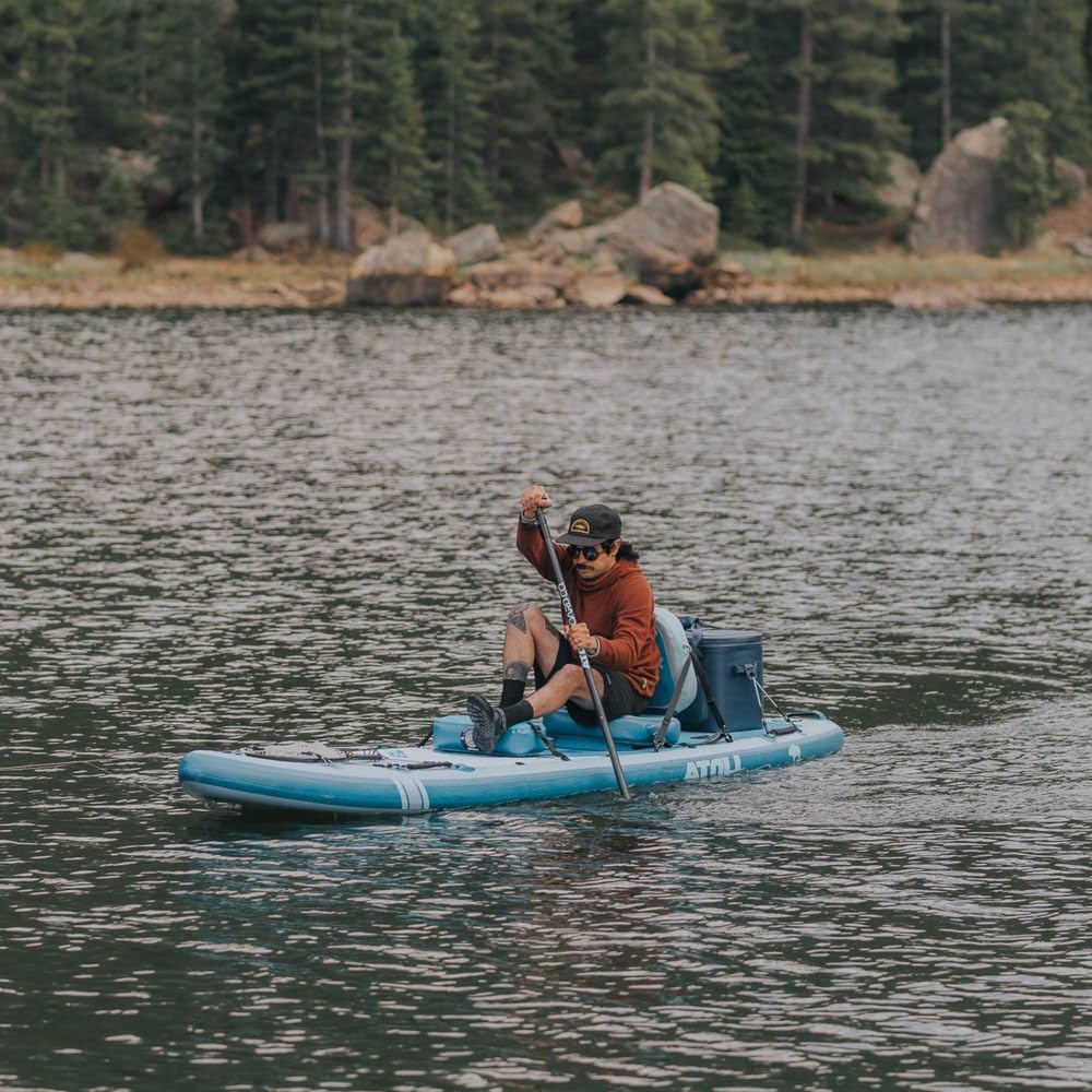Atoll New 12ft Outrider Inflatable Stand Up Paddle Board | Extra Wide ISUP for Adults, Fishing, Touring & All Adventures | Stable 34' Paddle Board with Accessories, Dual Layer PVC, 400lb Capacity
