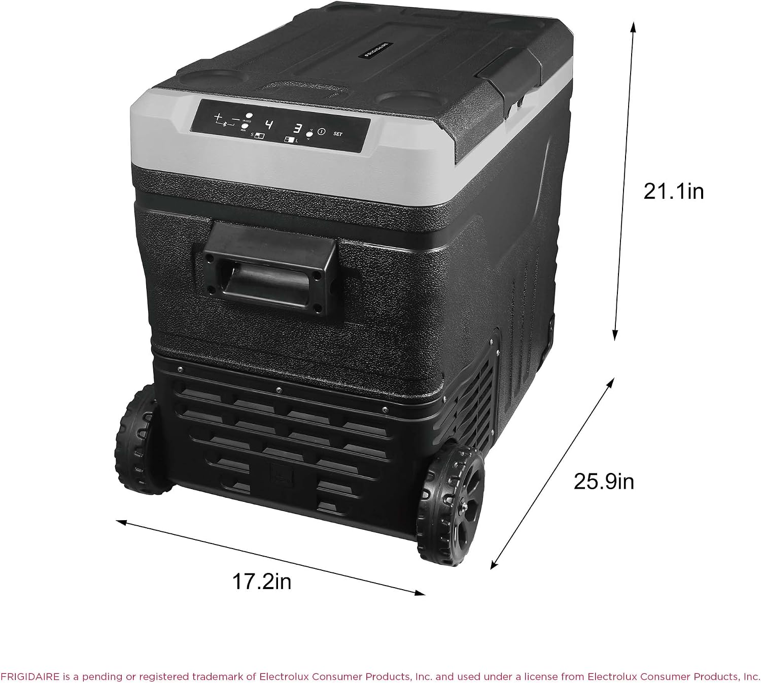 Frigidaire, 51 Qt. Portable Convertible Electric Refrigerator/Freezer Trolley-With App, Dual Zone, Black