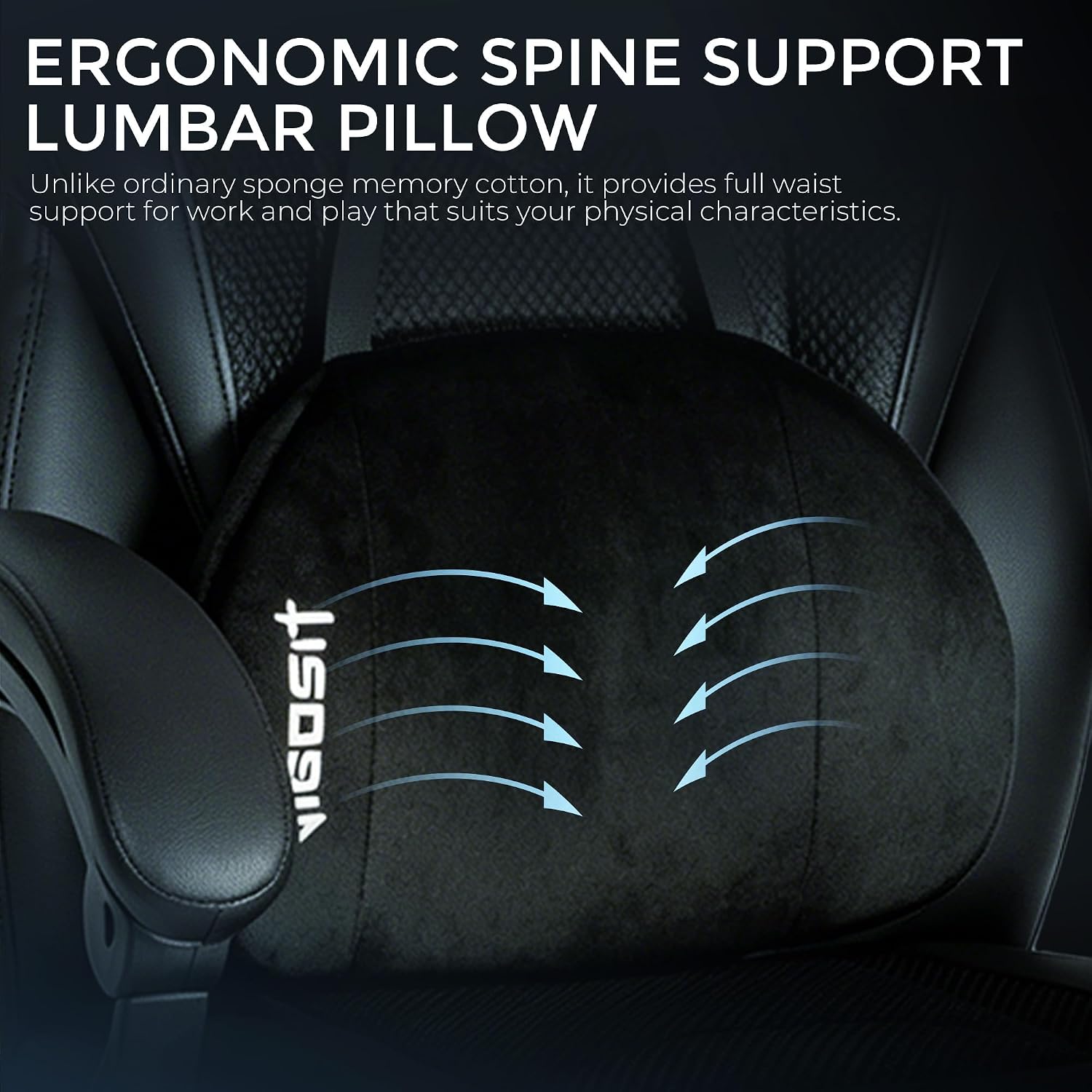 Vigosit Gaming Chair PRO: High-Performance Ergonomic Chair with Full Mesh, Patented 3D Lumbar Support, Retractable Footrest & 400 lbs Metal Frame for Elite Gamers (Black 03Pro)