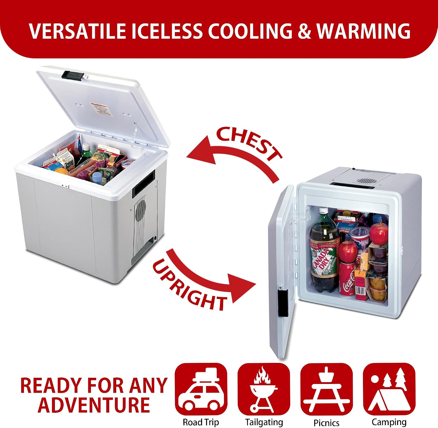 Koolatron 12V Iceless Cooler & Warmer – Portable 29 qt Electric Cooler/Nevera Portátil Eléctrica for Car Truck Camper Boat Hard Sided Mini Fridge for Camping Picnic Travel Lunch Food Drinks Office