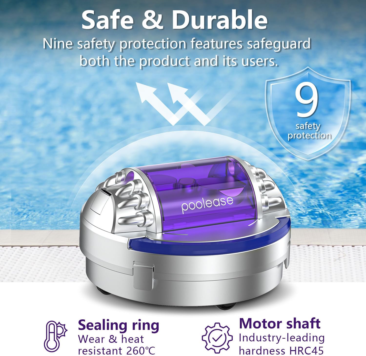 X1 Cordless Robotic Pool Vacuum, Automatic Pool Cleaner with 45W Dual-Motor, Ideal for Inground Above-Ground Flat Pool, 2L Debris Capacity, 90Mins Runtime