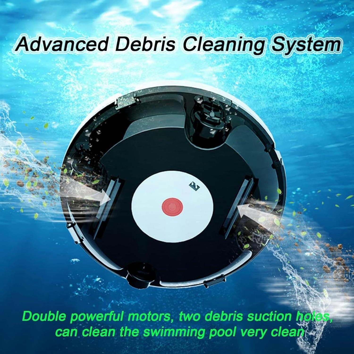 Electric Pool Cleaning Robot,Pool Vacuum Lasts 120 Mins, Self-Parking,Robotic Pool Cleaner Support Self-Parking for above Ground/Inground Pool 860 Sq.Ft