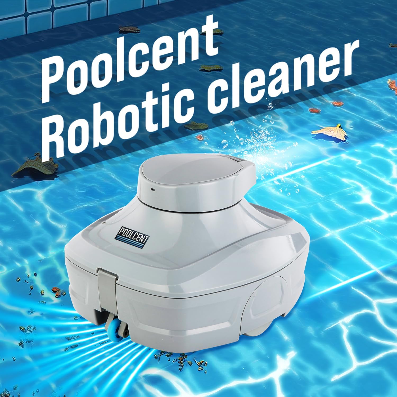 Compact Cordless Robotic Pool Cleaner – Pool Vacuum, Lightweight, Dual Filter System, 45 Mins Run Time, Fast 2-Hr Charging, Ideal for Above Ground Pools & In-Ground Pools Up to 550 Sq.ft