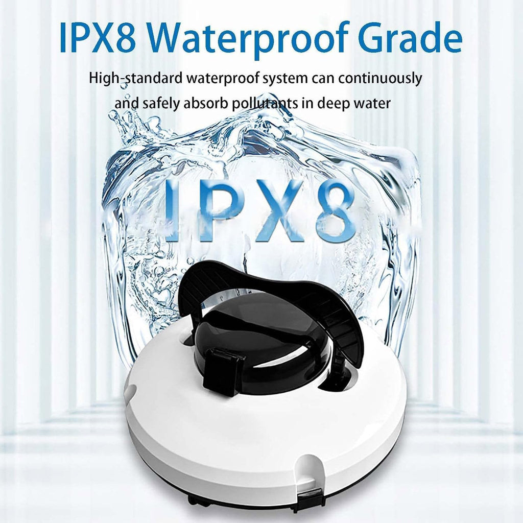 Pool Cleaning Robot Lasts 120 Minutes, Self Parking, Dual Motor, IPX8 Waterproof, Cordless Pool Cleaning Robot with Battery, for above Ground/Inground Shallow Pools up to 100m²