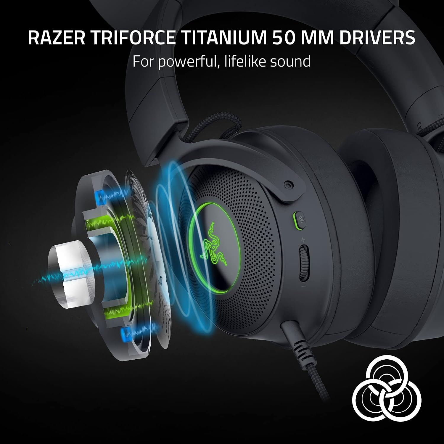 Razer Kraken Kitty V2 Pro Wired RGB Headset: Interchangeable Ears (Kitty, Bear, Bunny) - Stream Reactive Lighting - Detachable HyperClear Cardioid Mic - 50mm Drivers - 7.1 Surround Sound - Black