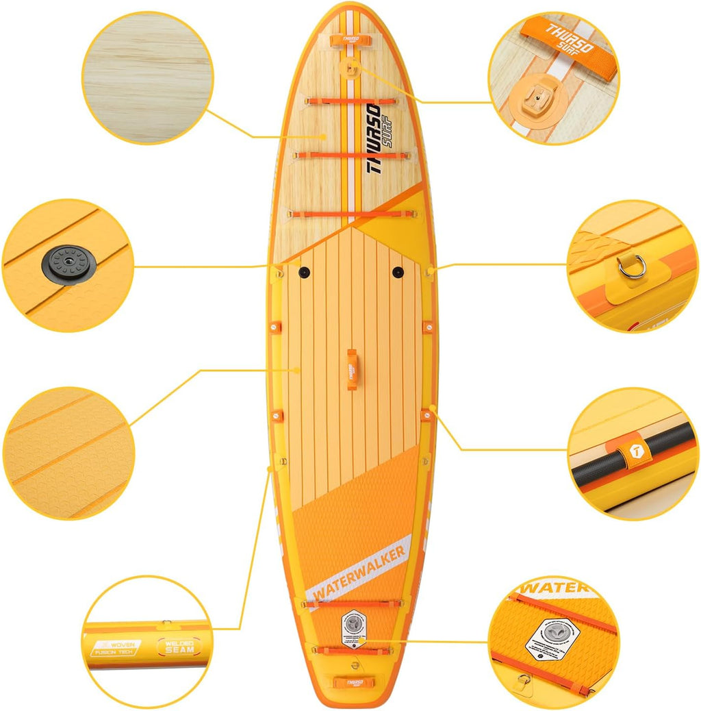 THURSO SURF Inflatable Stand Up Paddle Board All-Around SUP Waterwalker 120 10'×30''×6'' Stable and Lightweight, Non-Slip Deck with SUP Accessories for All Skill Levels for Surfing, Traveling, Yoga