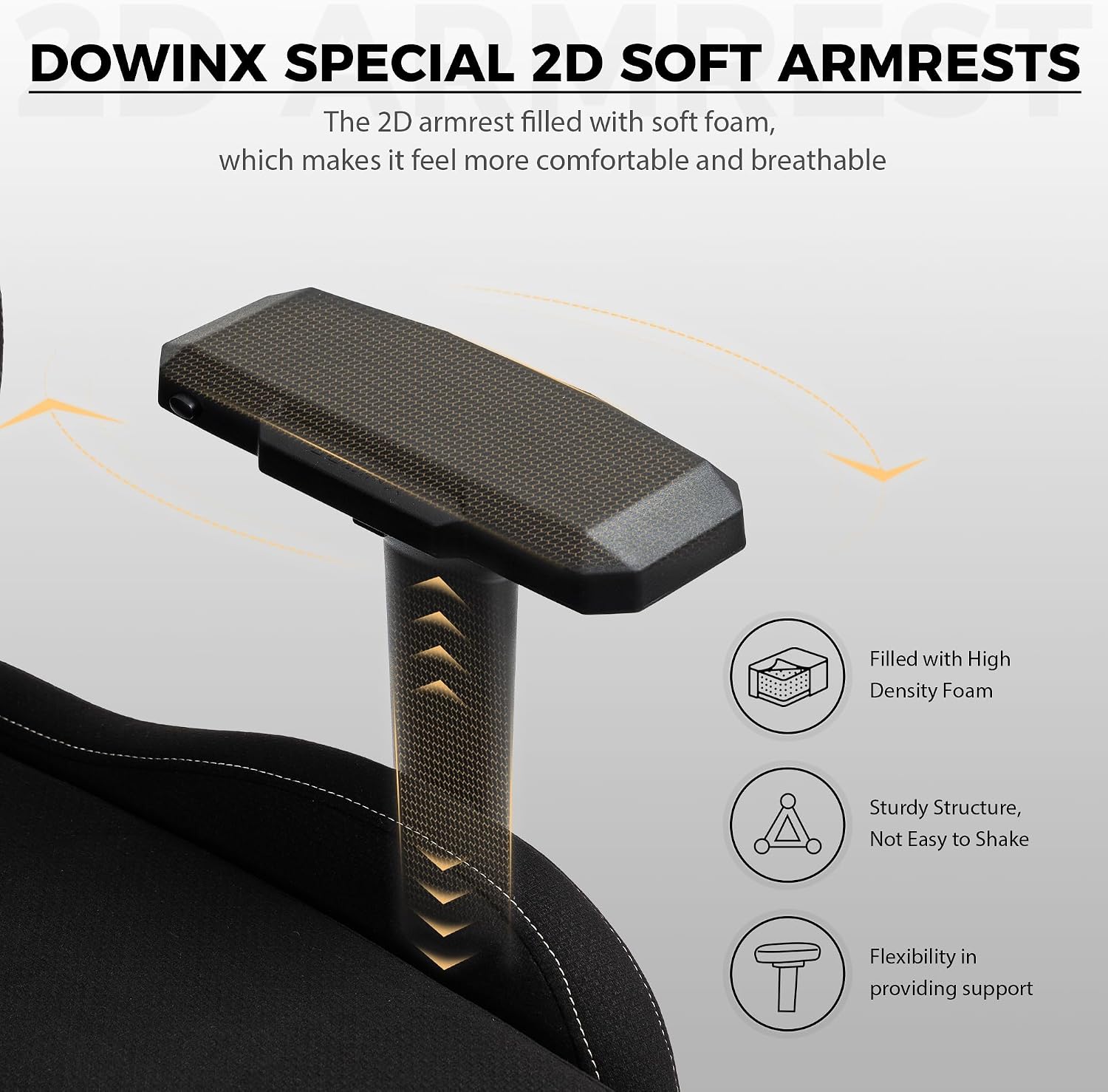 Dowinx Gaming Chair with Massage Lumbar Support Footrest, Fabric Computer Gamer Chair with Pocket Spring Cushion Adjustable Comfortable Game Office Chair 300lbs for Adult Teens Black