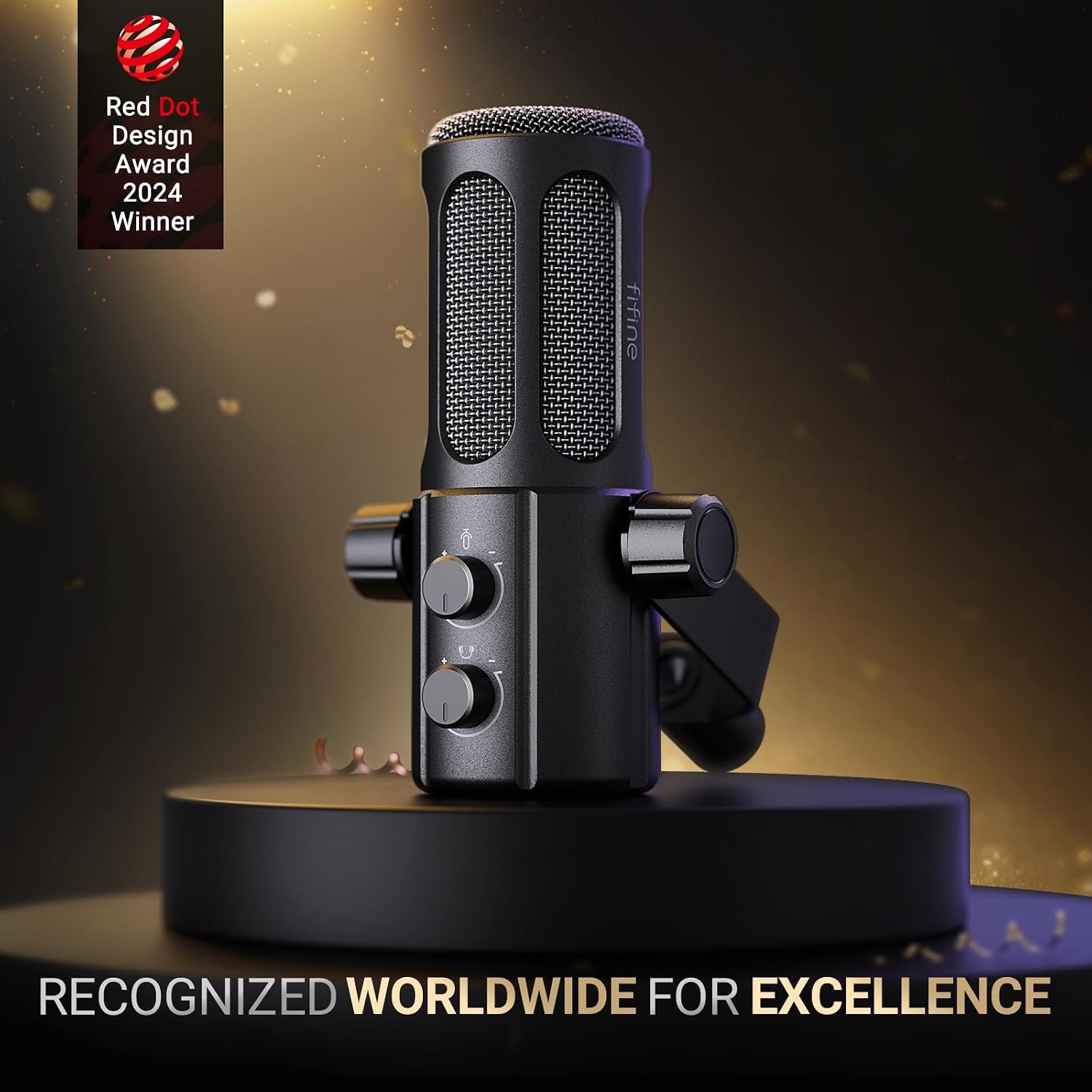 FIFINE Podcast Microphone, USB/XLR Vocal Dynamic Microphone for Streaming, Recording, Broadcast, Content Creator, Studio Microphone for PC with Mute Button, Headphone Monitoring-AmpliTank TANK6