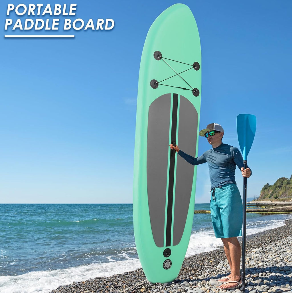 TLSUNNY 11FT Inflatable Stand Up Paddle Board, 3 Fins Paddleboard with Full SUP Accessories for All Skill Levels, Portable Two-Way Hand Pump and Carry Bag, 400LBS