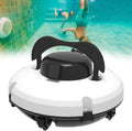 White Wall Climbing Pool Cleaning Robot - Fully Vacuum Cleaner for In-Ground & Above Ground Pools - Intelligent Cordless Pool Cleaners