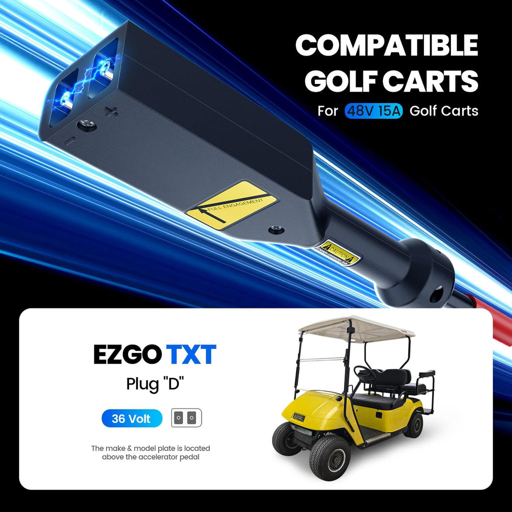 36 Volt 18 Amp Golf Cart Charger for EZGO TXT with 2-Pin D Style Plug Only for Lead Acid Battery