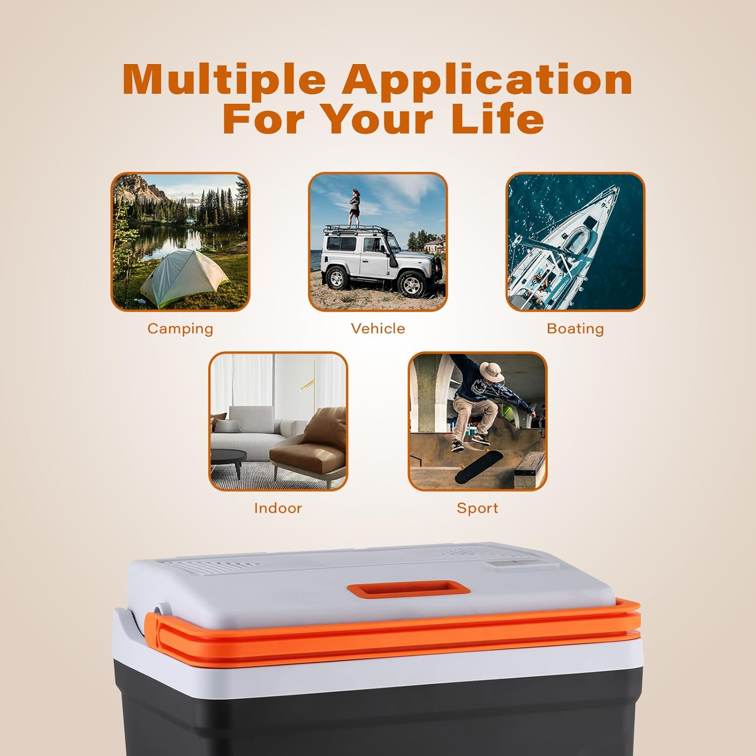 Upgrade 27 Quart (25Liter) Electric Car Cooler and Warmer with New Removable lid Design, Thermoelectric Iceless Cooler for Travel, Camping, Vehicles, Truck, Home - 12V DC and 120V