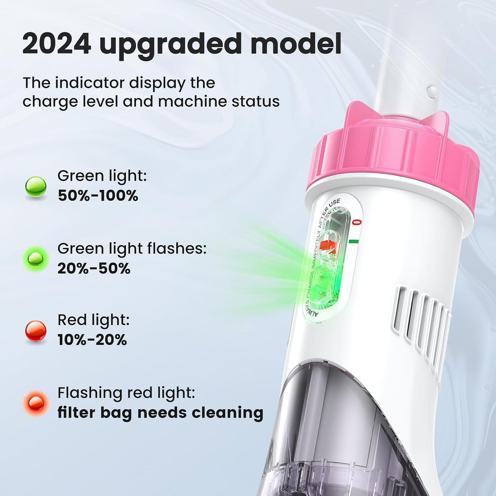 Enhulk Pool Vacuum for Above Ground Pool with a Telescopic Pole, Running time up to 1H, Handheld Rechargeable Pool Cleaner with Powerful Suction up to 18.5 GPM, Ideal for Leaves & Debris, PC10 Pro