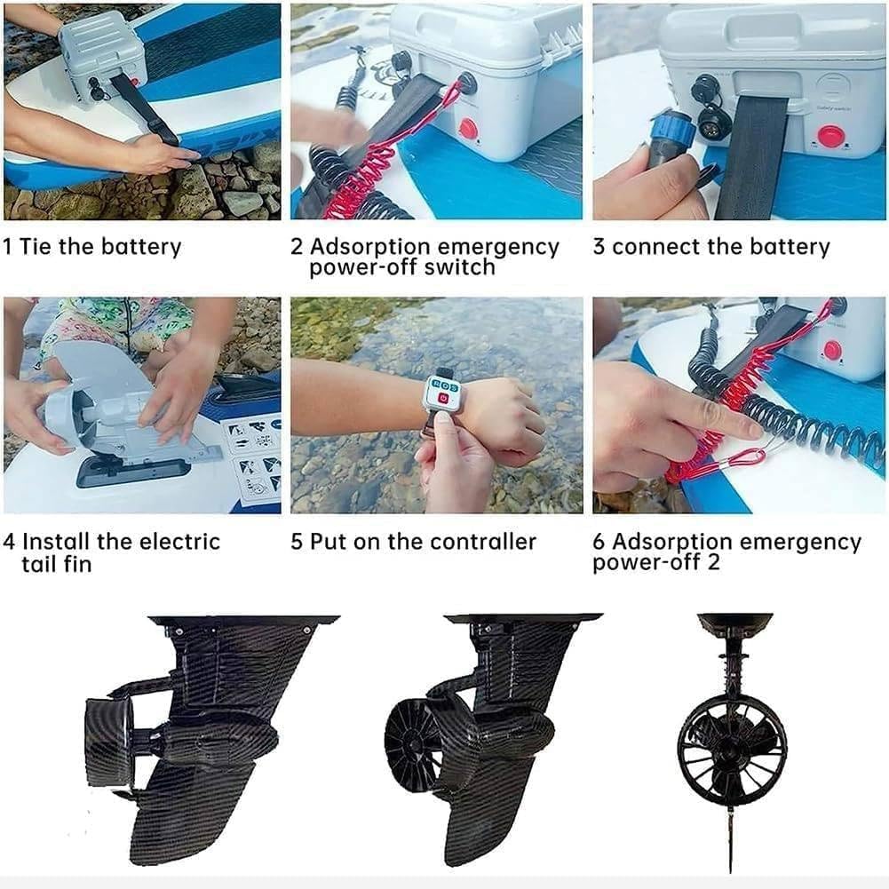 SUP Fin Rechargable Electric Fin Stand Up Paddle Board,Surfboard Electric Fin,With Brushless Motor, Equipped With Remote Control, Portable Jet Powered Surfboard Kit