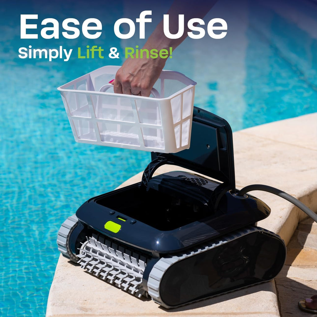 BWT ES600 Robotic Pool Cleaner for Above Ground Pools, Floor Cleaning Only, 46ft Cable, 1.5-Hour Cycle, Easy-to-Use Pool Vacuum