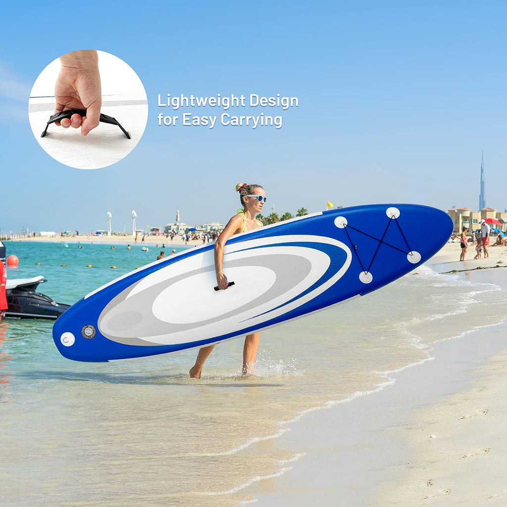 Goplus Inflatable Stand up Paddle Board, 10'/10.5'/11' SUP 6' Thick with Premium Accessories, Adjustable Aluminum Paddle, Leash, Carry Bag, Hand Pump, Removable Fin, ISUP for Adults