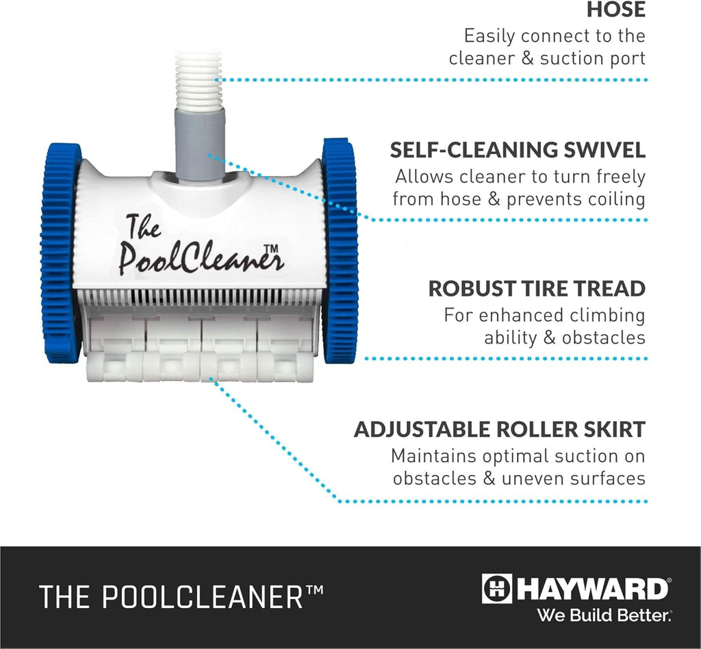 Hayward Pool Vacuum for Inground Pools Poolvergnuegen Suction Pool Cleaner (2 Wheel) Automatic Vacuum for In-Ground Pools up to 16 x 32 ft