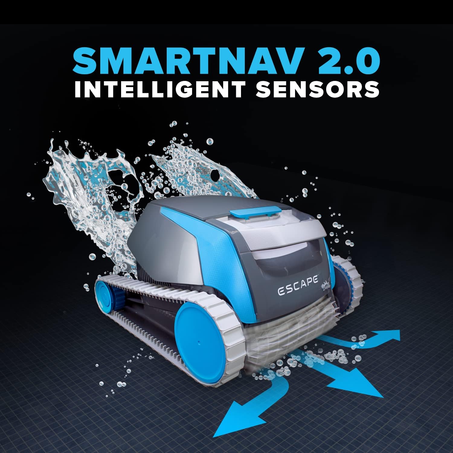 Dolphin Escape Robotic Pool Cleaner (2026 Model) — Massive Top-Loading Filter, Dual Motors, HyperBrush, HyperGrip Tracks, Smart Navigation — for Above Ground & In-Ground Pools up to 33ft