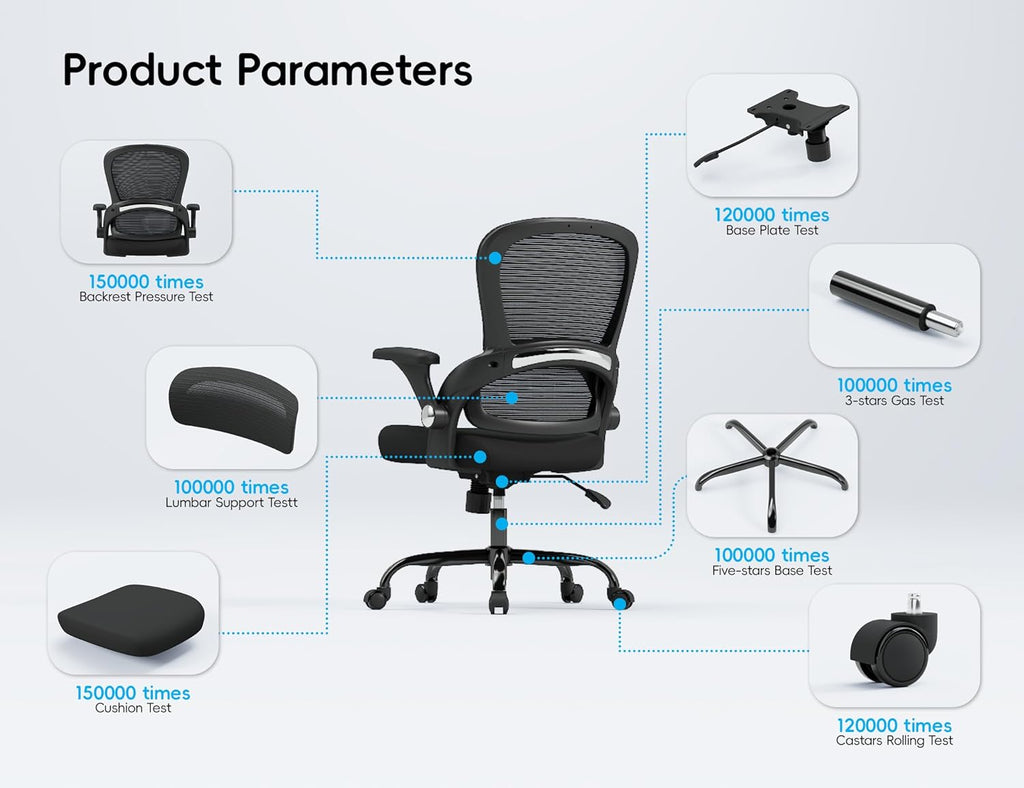 TRALT Office Chair - Ergonomic Office Chair with Back Support, Home Office Desk Chairs, 330lbs Wide Seat Big and Tall Office Chairs, Comfy Desk Chair for Work, Study, Office, Gaming (Black)