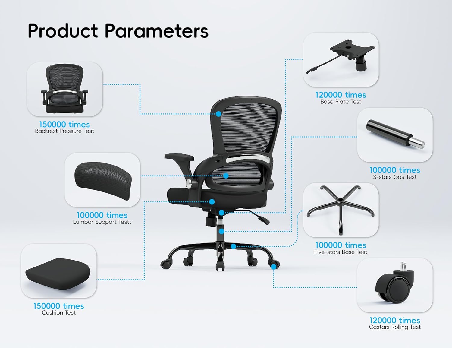 TRALT Office Chair - Ergonomic Office Chair with Back Support, Home Office Desk Chairs, 330lbs Wide Seat Big and Tall Office Chairs, Comfy Desk Chair for Work, Study, Office, Gaming (Black)