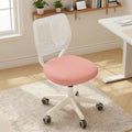 Armless Desk Chair Swivel Office Rolling Chair with Soft Padded Cushion, Height Adjustable Small Task Chair, Ergonomic Study Computer Chair for Kids Girls Boys Teens (Pink, 4PCS)