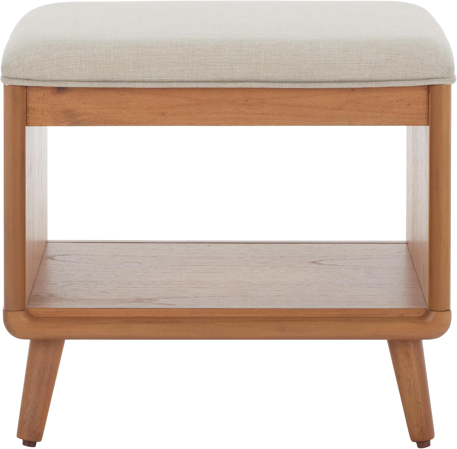 SAFAVIEH Home Collection Solo Cream/Natural Open Shelf Bench with Cushion