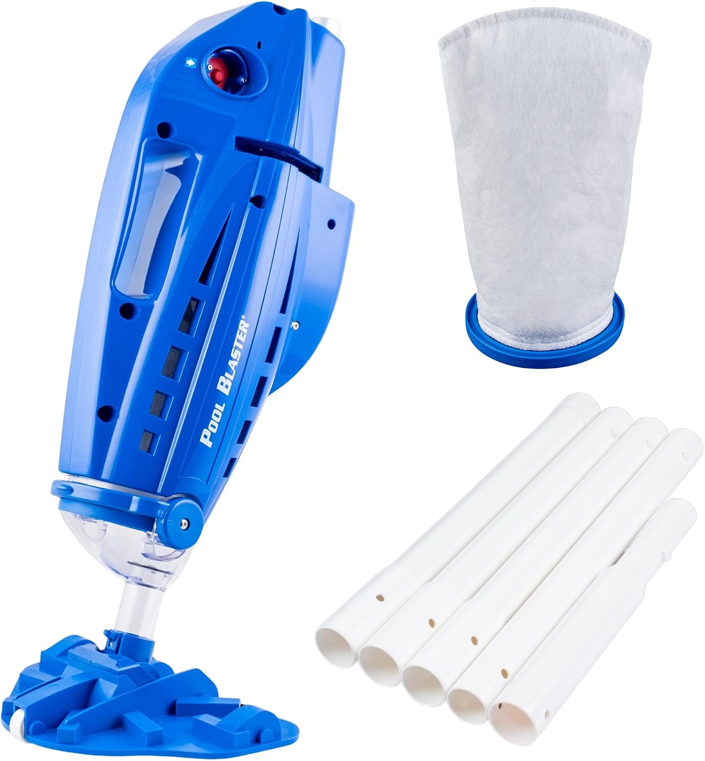 POOL BLASTER Millennium Cordless Pool Vacuum for Above Ground Pools w/Pole Set, High Capacity, Strong Suction, Handheld Rechargeable Swimming Pool Vacuum for Inground Pools, Hoseless, by Water Tech