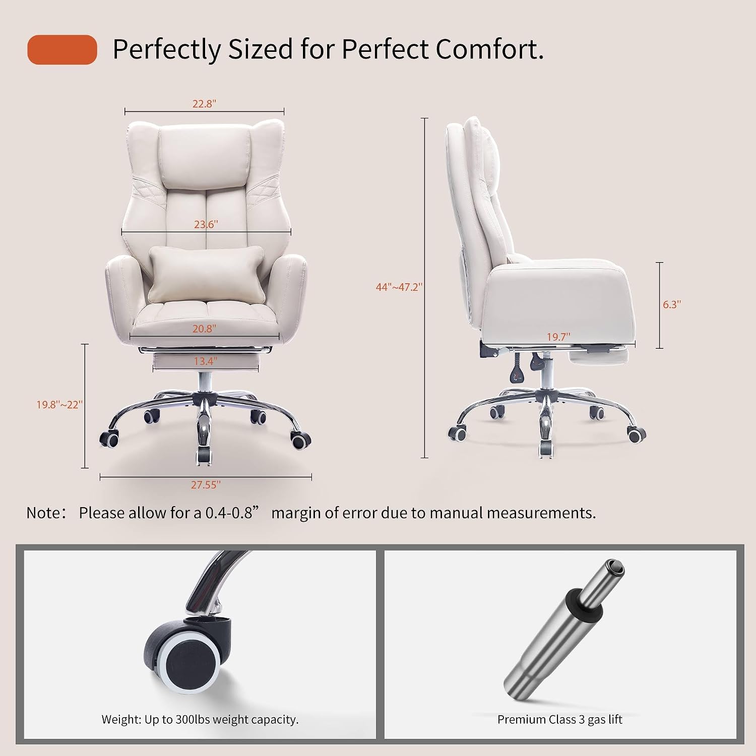 Criss Cross High Back Office Chair with Foot Rest, Ergonomic Cross Legged Desk Chair with Flip-up Armrest, Cozy Reclining 155°Swivel Chair for Home Office, Computer and Entertainment (Beige)