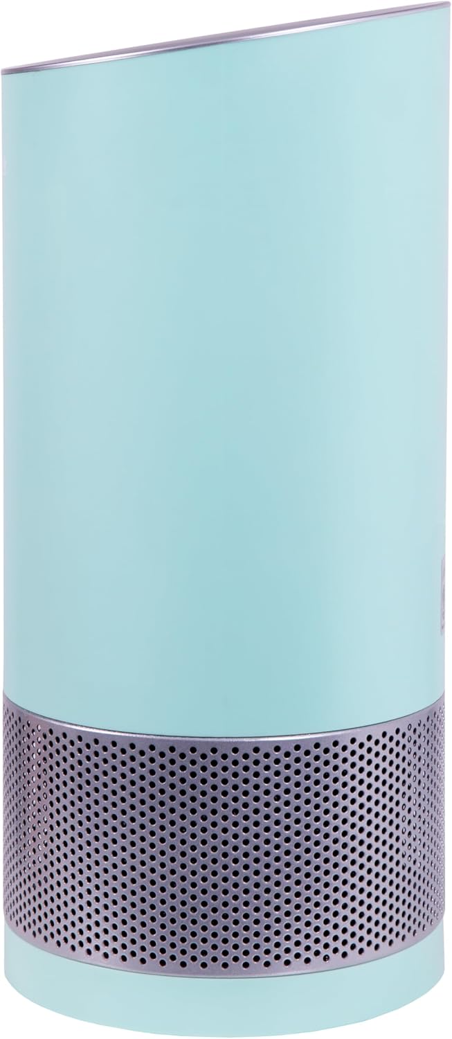 Hunter HP400 Round Air Purifiers for Home, True HEPA Air Purifier Tower for Pets, Odors, Allergens, Smoke, Dust, VOC's. HEPA Air Purifiers for Bedroom and Small Room, Aqua and Silver