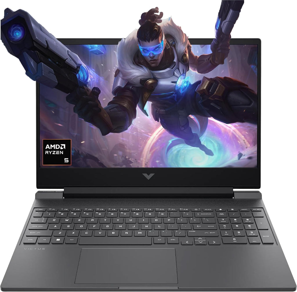 HP Victus 15 Gaming Laptop,15.6' FHD 144Hz Display, AMD Ryzen 5 7535HS, 16GB DDR5 RAM, 1TB NVMe SSD, AMD Radeon RX 6550M(> RTX 3050), Backlit KB, Wi-Fi 6, HDMI, Windows 11 Pro, w/BWE Accessories