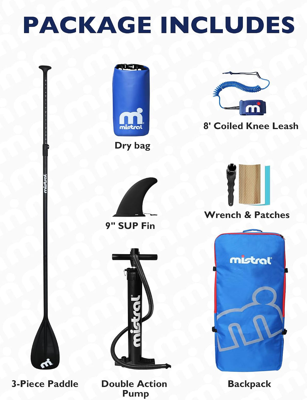 Mistral Stand Up Paddle Board, 10'9''x34''x6'' Inflatable SUP Yoga & Pilates Boards, Extra Wide Paddle Board with SUP Accessories, Stable and Lightweight Board for All Skill Levels