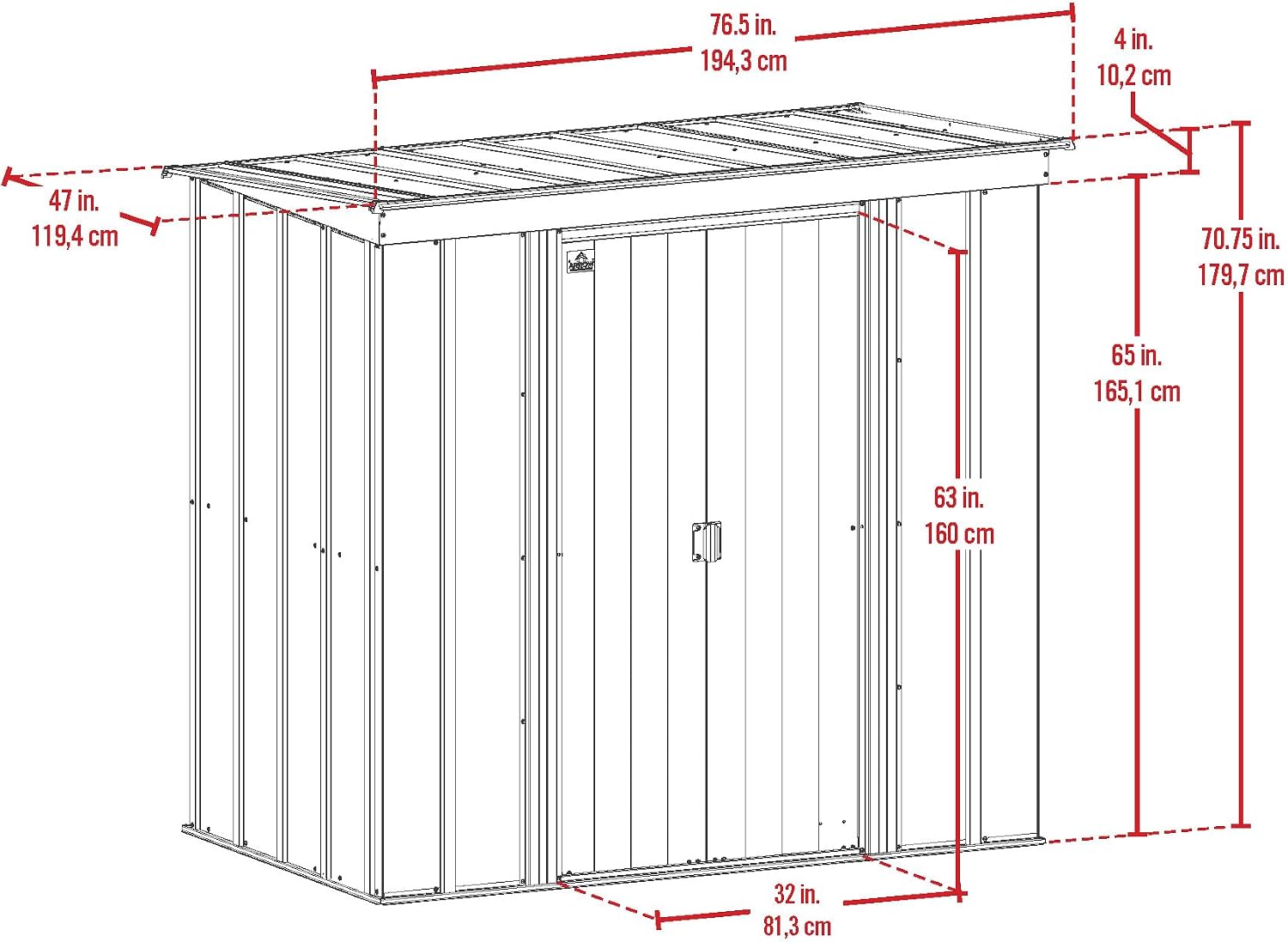 Cover It 6' x 4' Galvanized Steel Outdoor Storage Shed with Pent Roof and Lockable Sliding Doors, Weather-Resistant Steel Storage Shed for Backyards, Tan