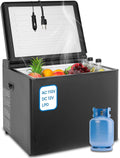 Propane Refrigerator 1.6 cu.ft, Top Open RV Refrigerator 3 Way LPG/110V/12V, 12 Volt Refrigerator for Gas Refrigerators Off Grid Freezerless, RV Fridge Small, for Camper, Semi Truck Use