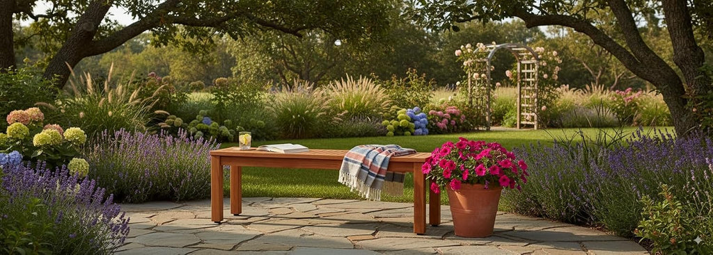 Amazonia Aster Backless Patio Eucalyptus Wood | Ideal for Outdoors and Indoors, 53', Brown Bench
