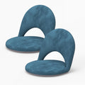 2Pcs Floor Chair, 5-Position Foldable Floor Chair for Kids with Adjustable Back, Soft Sponge & Velvetean Cover, for Adults and Kids, Indoor Outdoor Use, Meditation, Gaming, Camping(Blue)