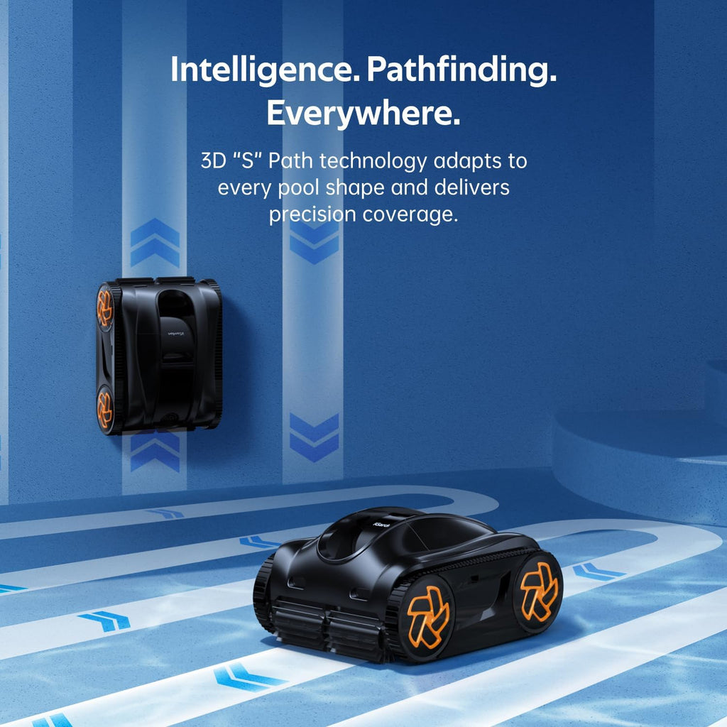 iGarden Robotic Pool Cleaner K Series, Cordless Pool Vacuum Robot for Inground & Above Ground Pools, Smart Navigation, Touchscreen, Self-Parking, Cleans Floor, Wall & Waterline, 220 Min