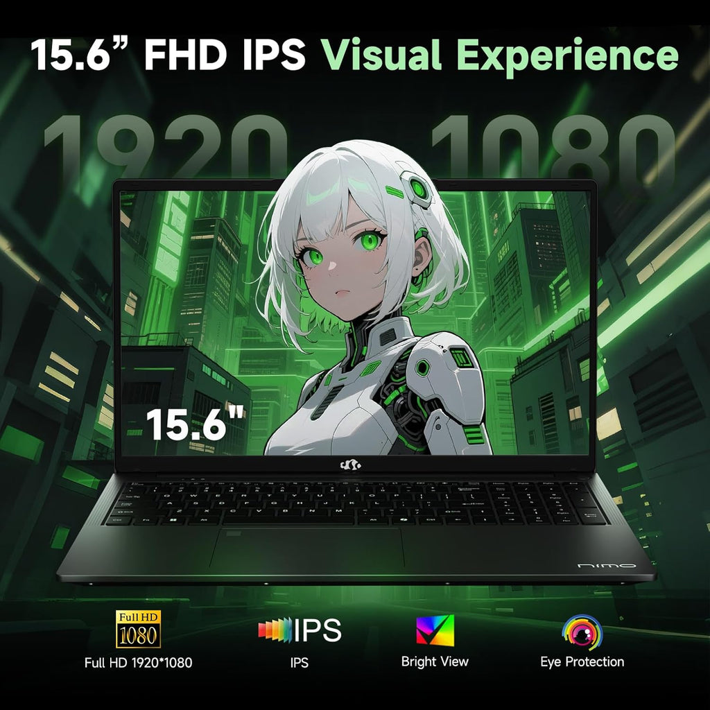 NIMO 2025 Gaming Laptop, 15.6' IPS FHD AMD Ryzen 7 7735HS (8C/16T, Beats i7-12650H) 8-Core Processor 32GB DDR5 RAM 1TB SSD, Radeon 680M Graphics 100W Type-C Backlit Keyboard Fingerprint Unlock