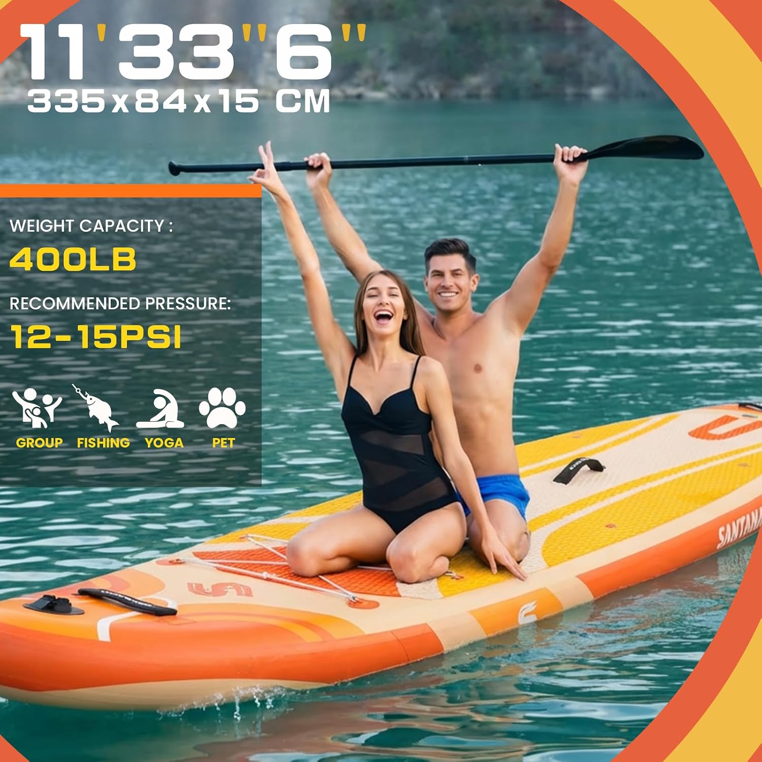 10'6'/11'Wide Inflatable Stand Up Paddle Board for Adults & Youth of All Skill Levels, with Premium SUP Paddleboard Accessories, Anti-Slip EVA Deck