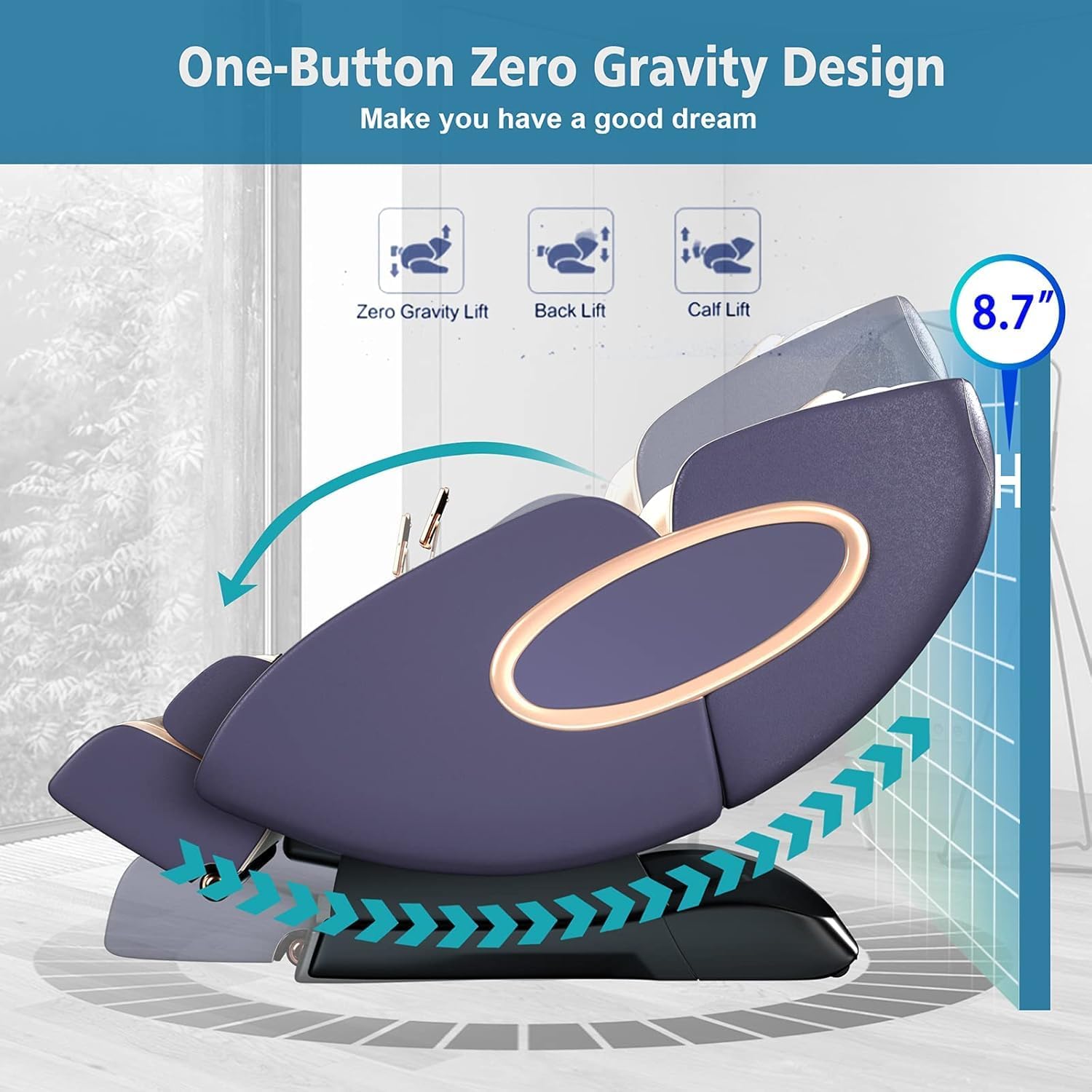 OWAYS 3D Massage Chair, SL-Track Full Body Shiatsu Massage Chair Recliner with Yoga Stretching, Anion, Zero Gravity Massager, Heating and Foot Roller