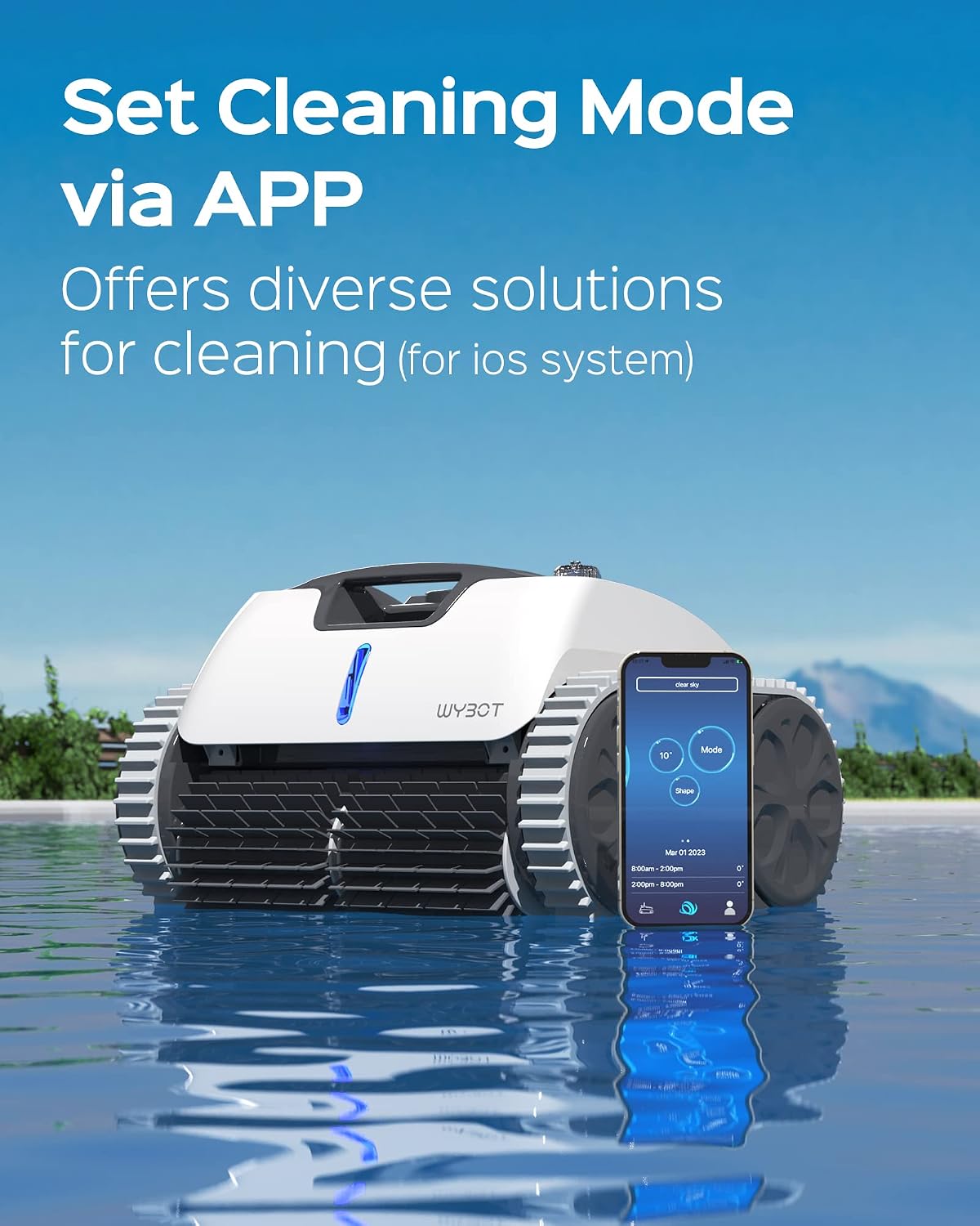 WYBOT Robotic Pool Cleaner with APP, Wall Climbing Pool Vacuum, 65W Excellent Power, Smart Navigation, 9200mAH Large Battery, LED Indicator, Robot Pool Vacuum for Inground Pools, Osprey 700 Pro.