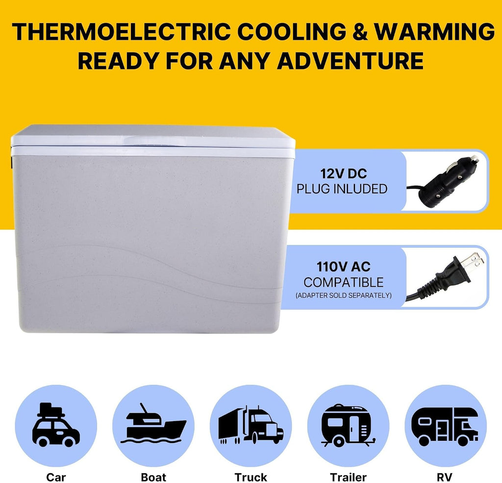 Koolatron 12V Iceless Cooler & Warmer – Portable Electric Cooler/Nevera Portátil Eléctrica for Car Truck Camper Boat, Hard Sided Mini Fridge for Camping Picnic Travel Lunch Food Drinks Office 36 qt
