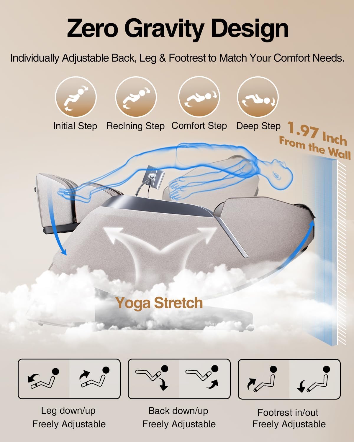 2026 4D Massage Chair Full Body, 24 Modes Zero Gravity SL-Track Shiatsu Recliner- AI APP Control Airbag Massage with Body Scan, Deep Yoga Stretch, Foot Rollers, Built-in Heat System(Brown)