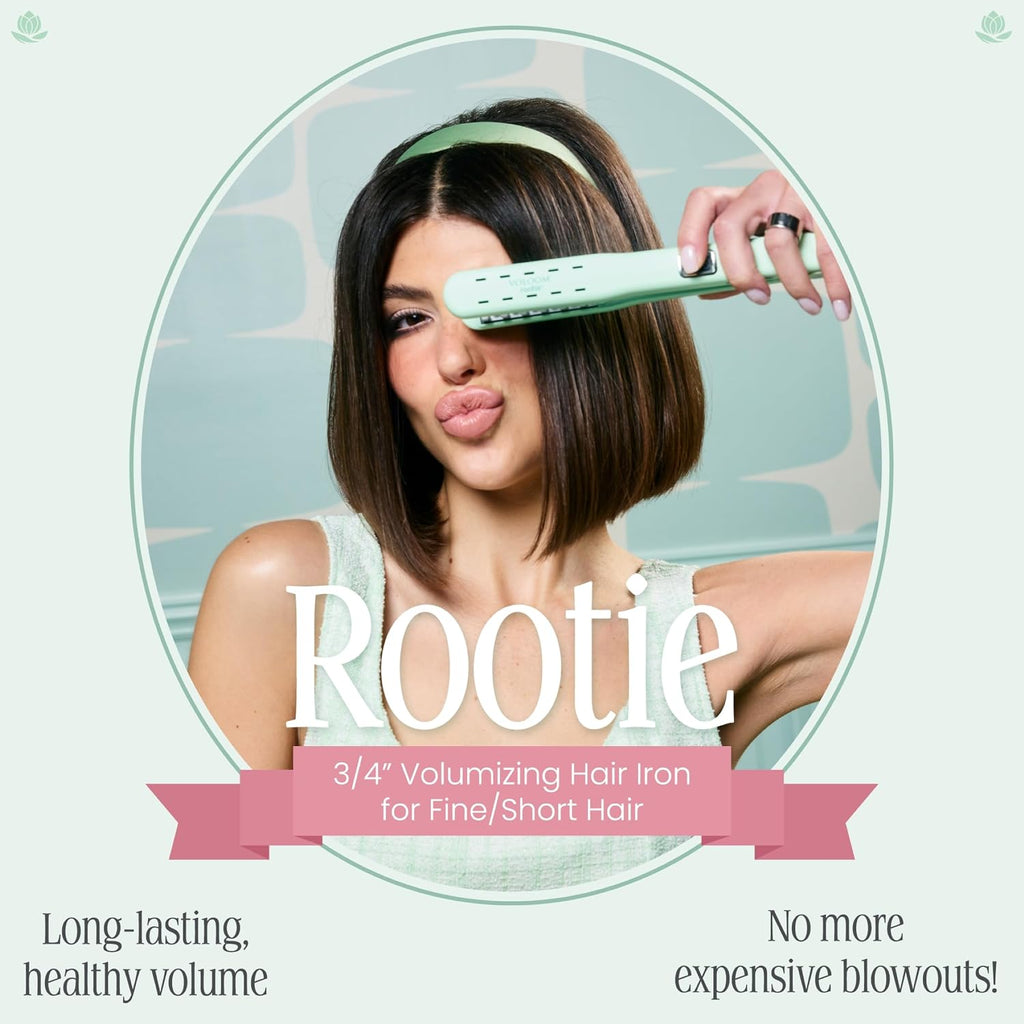 Voloom Rootie 3/4' Inch Professional Volumizing Ceramic Hair Iron | Lasting Hair Volume | for Short Or Thin Hair | Adjustable Temp | Auto Shut-Off